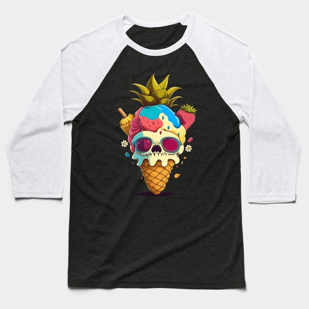 Deadly Delicious Ice Cream Baseball T-Shirt by dmac